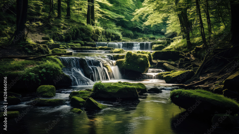 Naklejka premium waterfall in the forest