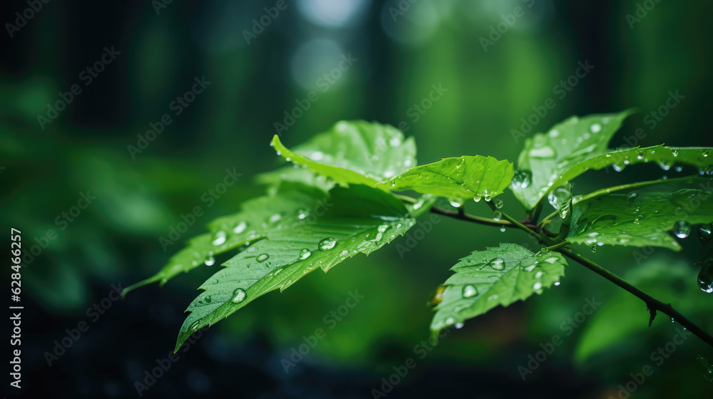 rain drops on the leaves of a tree rain drops on the leaves of a tree