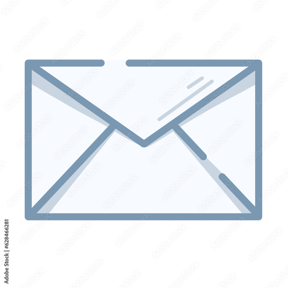 Illustration of envelope, email icon, isolated on white background Illustration of envelope, email icon, isolated on white background