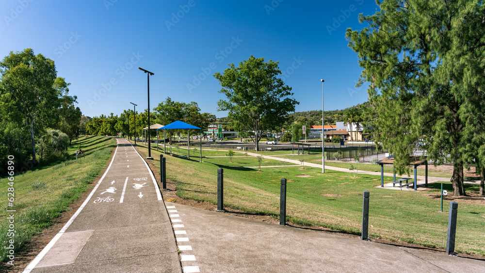 Tamworth, New South Wales, Australia - Bike path through the local park