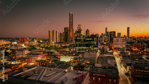 Brisbane, Australia - City skyline at sunset