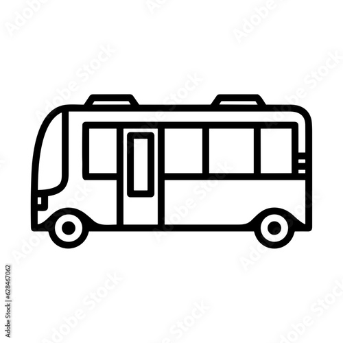 Bus transportation symbol icon vector image. Illustration of the silhouette bus transport public travel design image