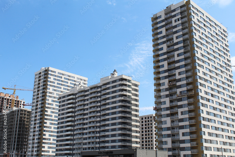 new modern offices and apartments under construction