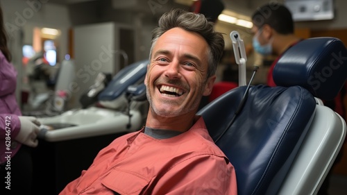Man in a dental appointment, generative ai © FrankBoston