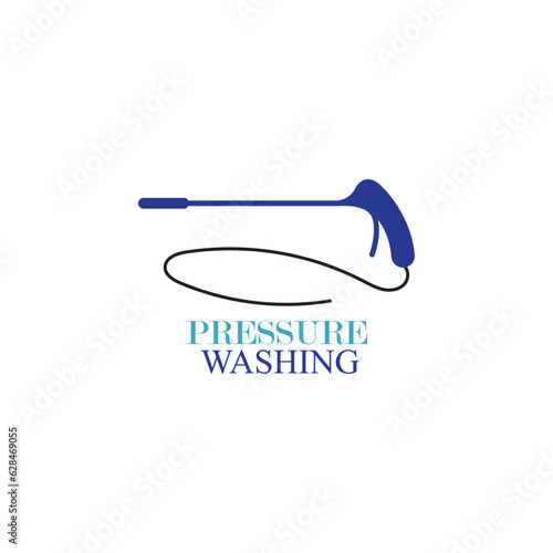 Pressure washing logo template. Cleaning vector design.