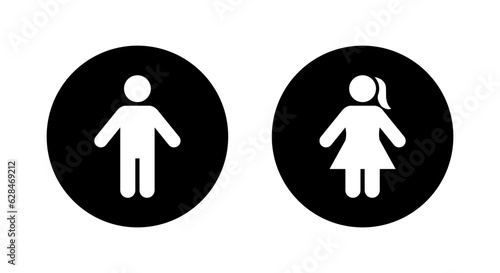 Standing male and female sign icon vector. Man and woman toilet door symbol