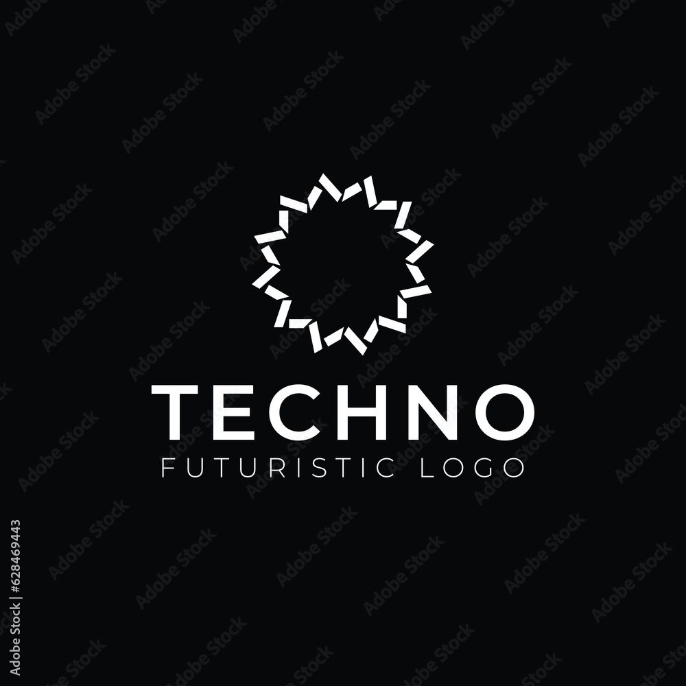 A simple line logo design isolated on black background A simple line logo design isolated on black background