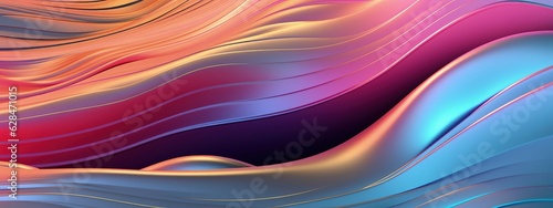 abstract background with waves vibrant colours metallic panorama