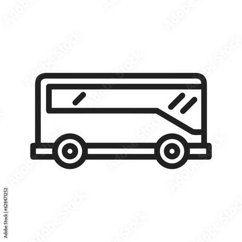 Bus transportation symbol icon vector image. Illustration of the silhouette bus transport public travel design image