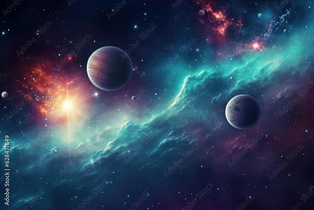 Space wallpaper banner background. Generative AI