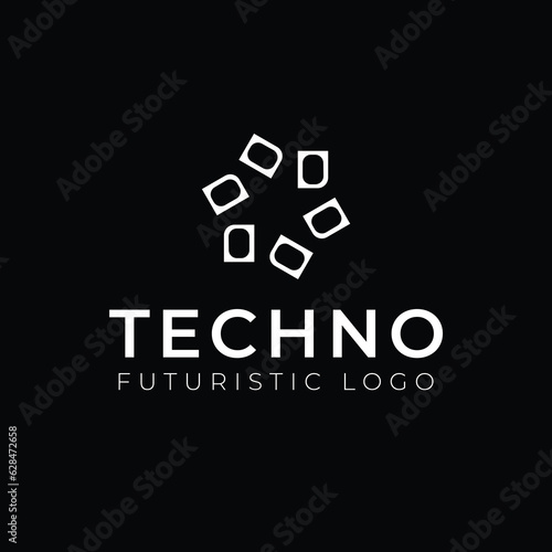 flower logo design vector image on black background