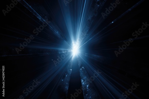Abstract Lens flare light effects on black black background for design. Generative AI © itchaznong