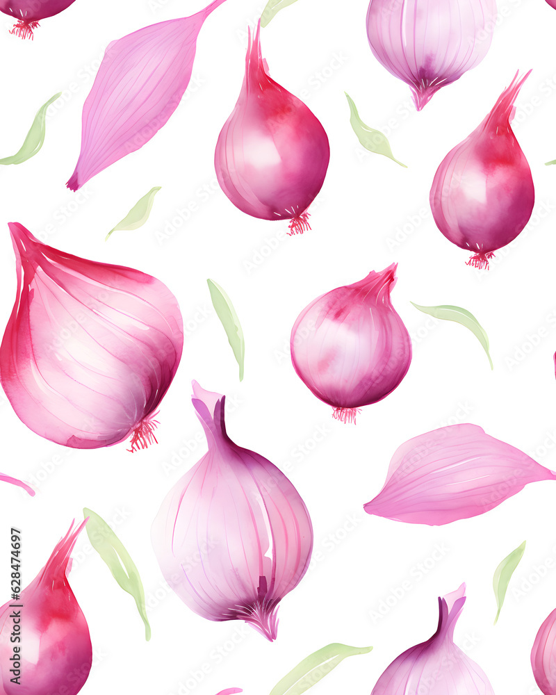 Vegetables tileable watercolor hand drawn seamless pattern created with Generative AI technology Vegetables tileable watercolor hand drawn seamless pattern created with Generative AI technology