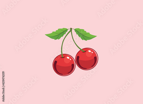 cherry vector, red cherry logo, cherry icon, cherry graphic, cherry berries illustration