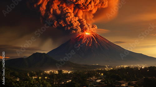Fotografia Fuego volcano eruption in Guatemala