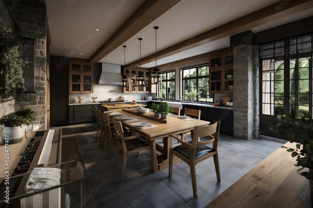 perfect blend of rustic authenticity and contemporary allure in this modern farmhouse kitchen