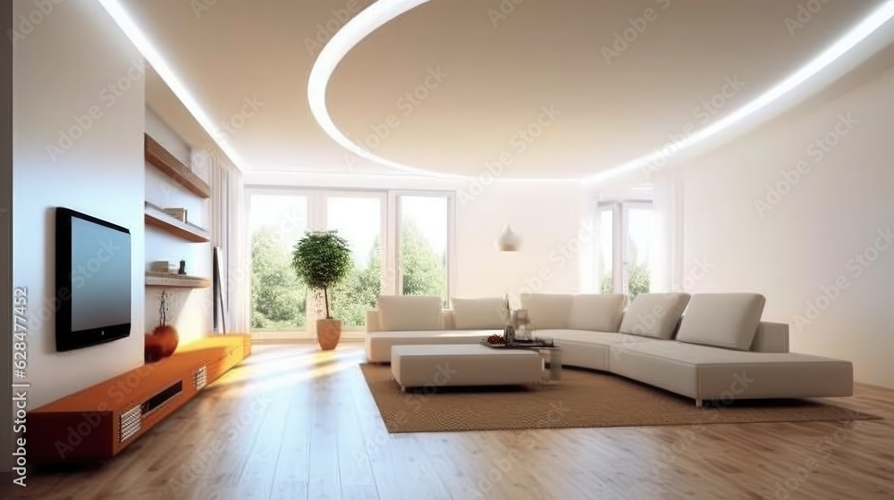modern interior design spacious room next, generative ai modern interior design spacious room next, generative ai