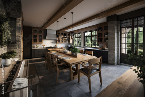 perfect blend of rustic authenticity and contemporary allure in this modern farmhouse kitchen