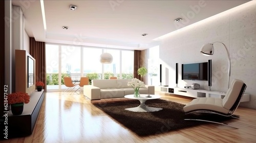 modern interior design spacious room next, generative ai © Creative Station