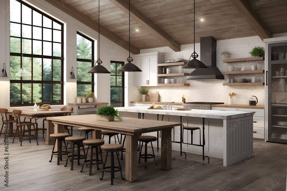rustic serenity with this inviting modern farmhouse kitchen where timeless charm meets contemporary flair