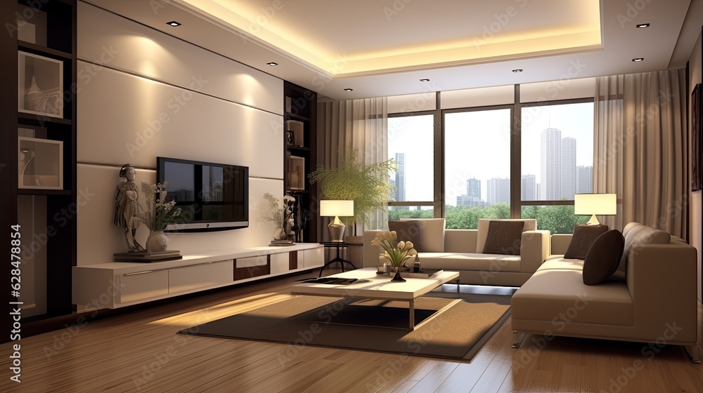 three dimensional render living room single, generative ai three dimensional render living room single, generative ai