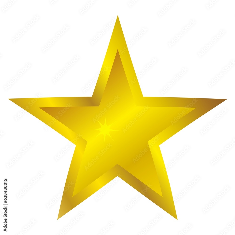 a glowing five-pointed golden star. isolated yellow icon. a glowing five-pointed golden star. isolated yellow icon.