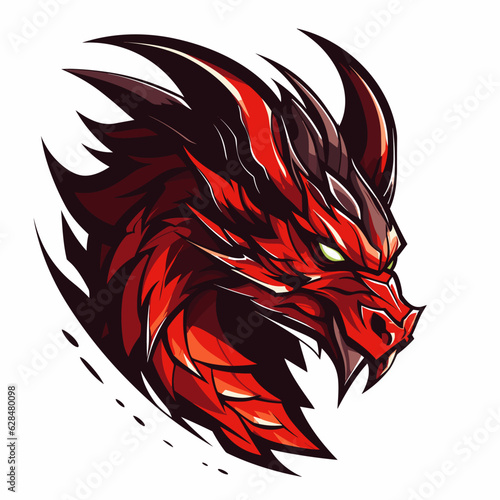 Esport vector logo dragon, dragon icon, dragon head, vector, sticker
