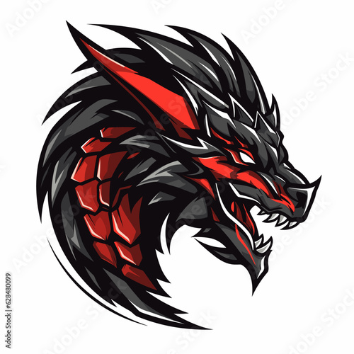 Esport vector logo dragon, dragon icon, dragon head, vector, sticker