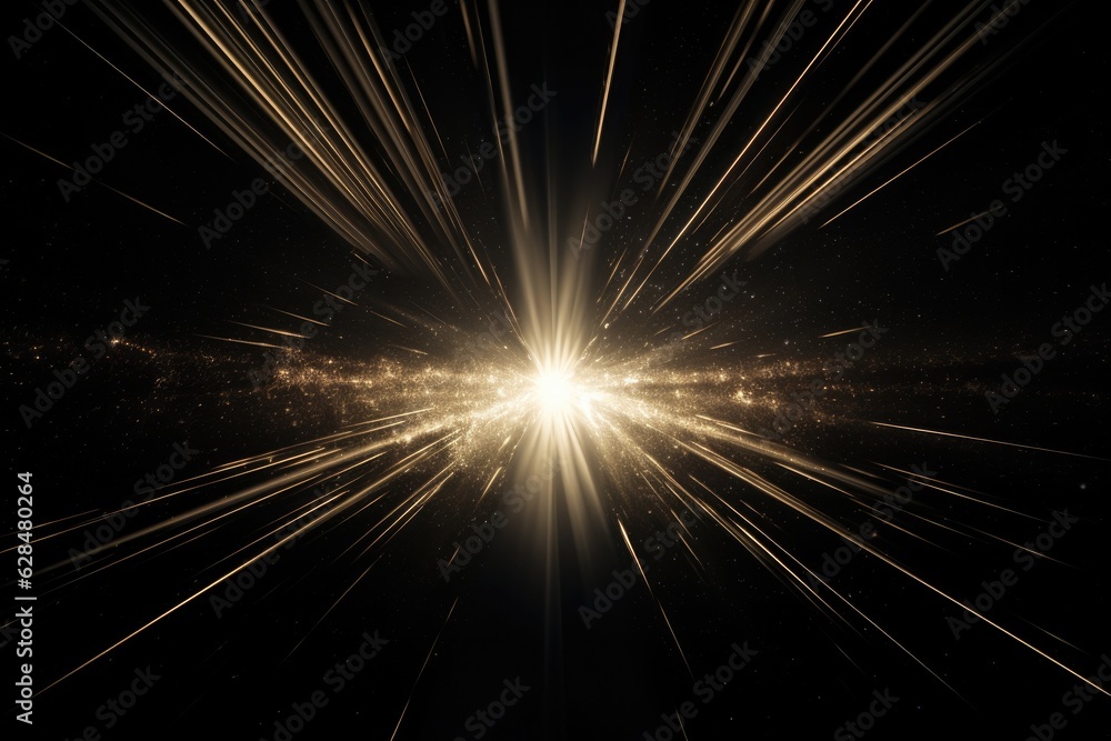 Abstract Lens flare light effects on black black background for design. Generative AI Abstract Lens flare light effects on black black background for design. Generative AI