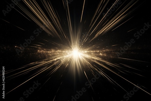Abstract Lens flare light effects on black black background for design. Generative AI