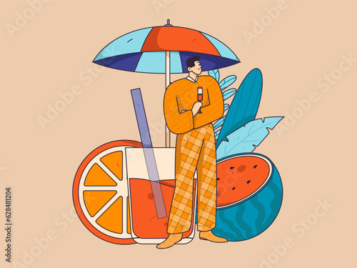 24 solar terms and great heat character flat vector concept operation hand drawn illustration
