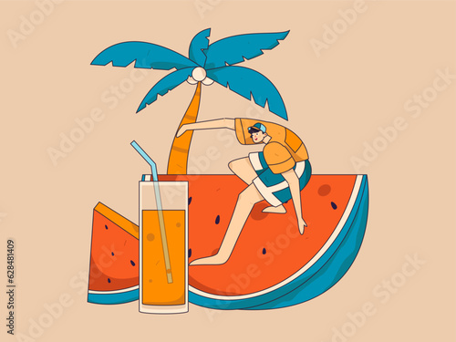 24 solar terms and great heat character flat vector concept operation hand drawn illustration
