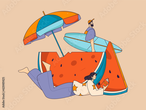24 solar terms and great heat character flat vector concept operation hand drawn illustration
