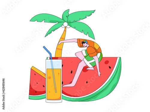 24 solar terms and great heat character flat vector concept operation hand drawn illustration
