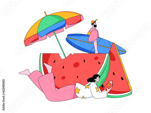 24 solar terms and great heat character flat vector concept operation hand drawn illustration
