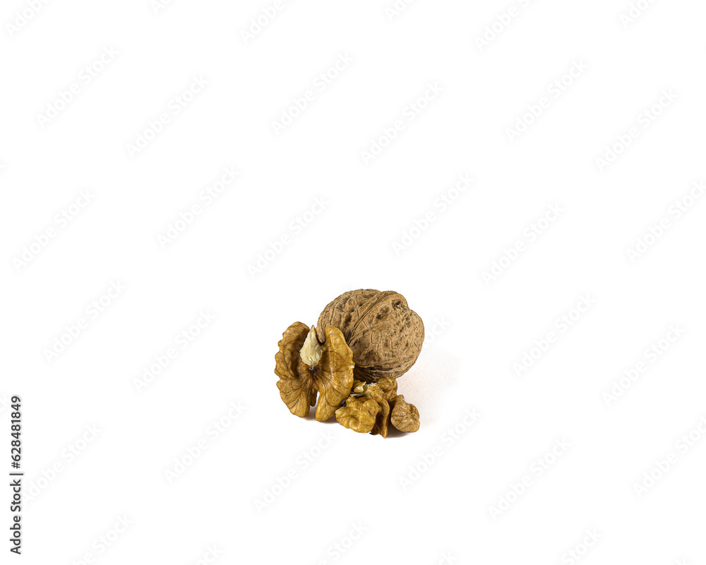 Pile of peeled walnuts, closeup. Pile of peeled walnuts, closeup.