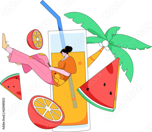 24 solar terms and great heat character flat vector concept operation hand drawn illustration
