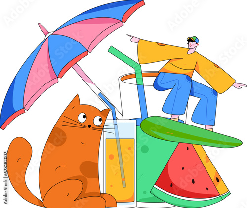 24 solar terms and great heat character flat vector concept operation hand drawn illustration
