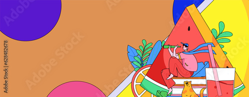 24 solar terms and great heat character flat vector concept operation hand drawn illustration
