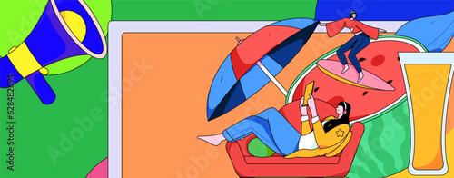 24 solar terms and great heat character flat vector concept operation hand drawn illustration
