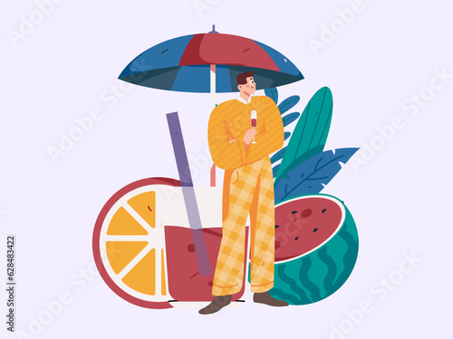 24 solar terms and great heat character flat vector concept operation hand drawn illustration
