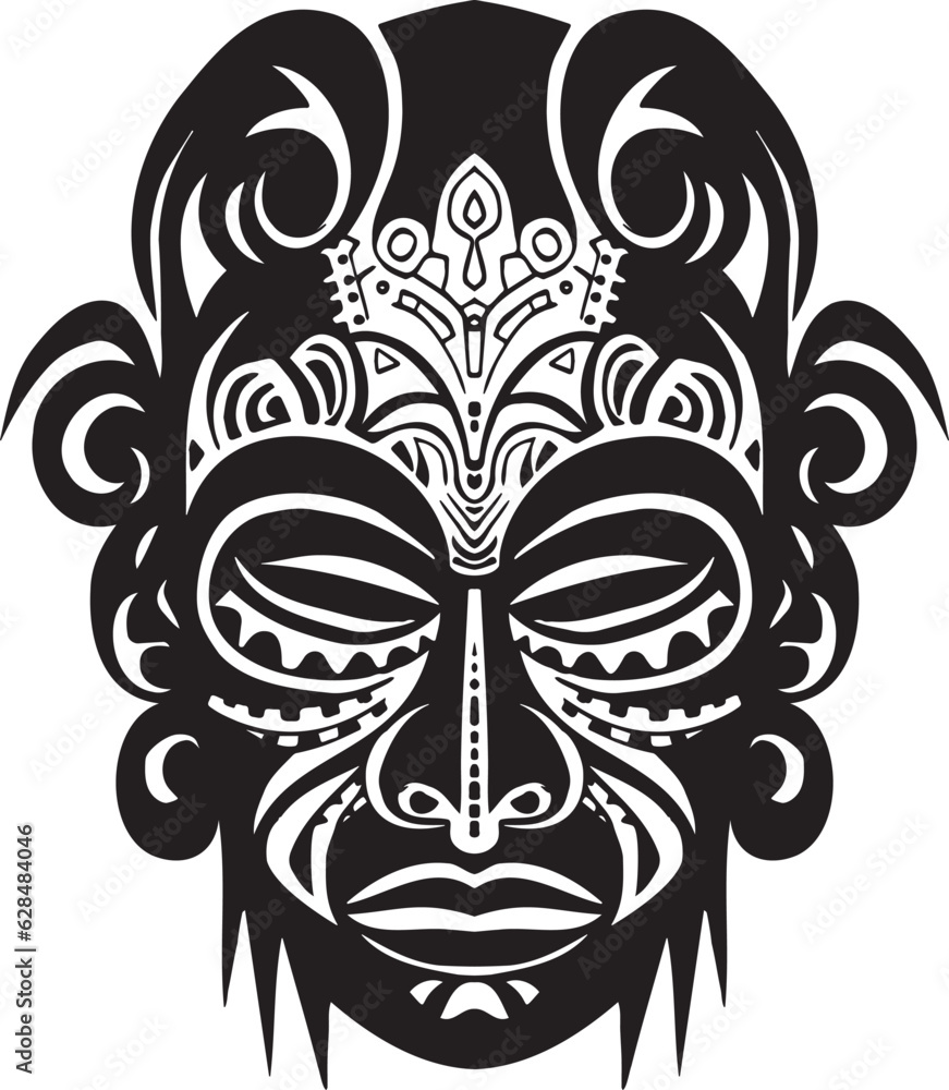 Mask Tribal Ancient Vintage Tattoo 