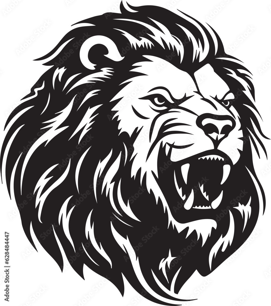 Fototapeta premium Lion Head Jungle Big Cat Animal