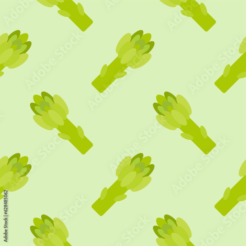 Asparagus sprout seamless pattern. Hand drawn background. Vector illustration. Asparagus vegetable hand drawn backdrop.