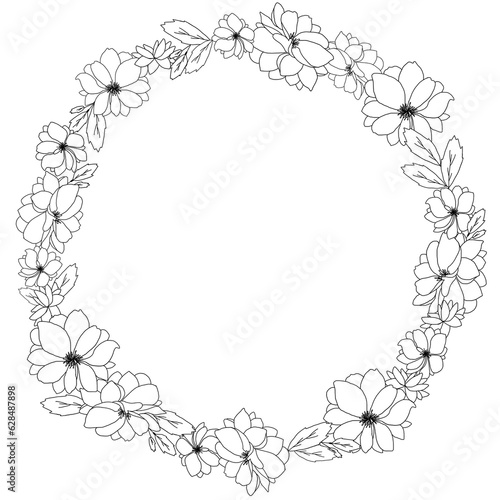 Flower frame in Black and White