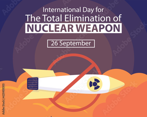 illustration vector graphic of Nuclear missile flying above the clouds, perfect for international day, the total elimination, nuclear weapon, celebrate, greeting card, etc.