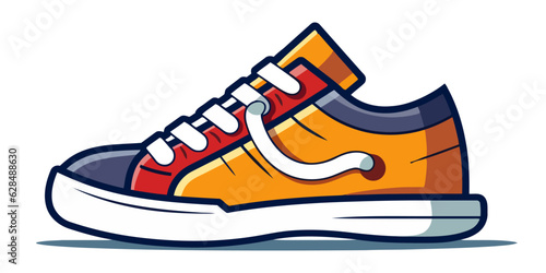 Cute sneakers. Sneakers isolated on white background. Cartoon shoes.
