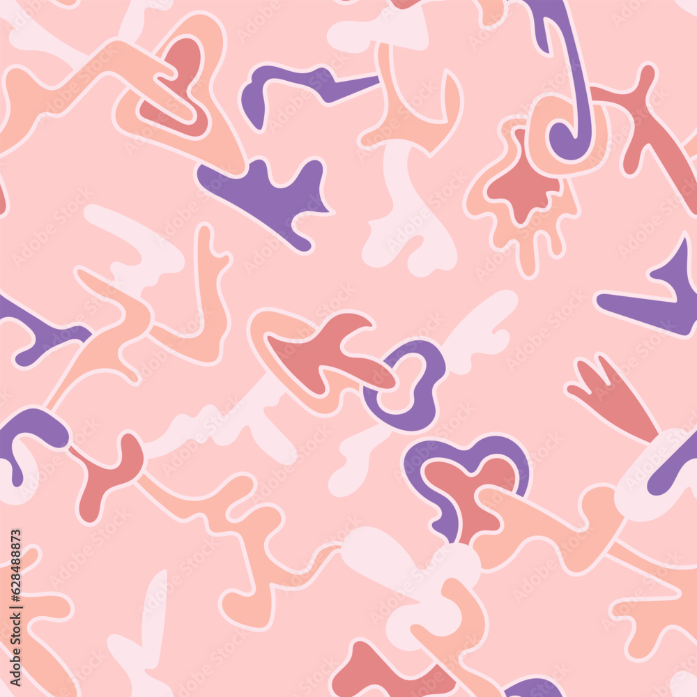 Surreal abstract seamless pattern with hand drawn elements Surreal abstract seamless pattern with hand drawn elements
