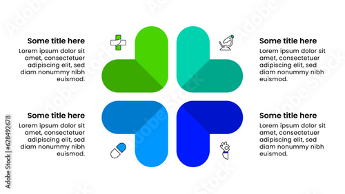 Infographic template. Healthcare concept with 4 icons and text