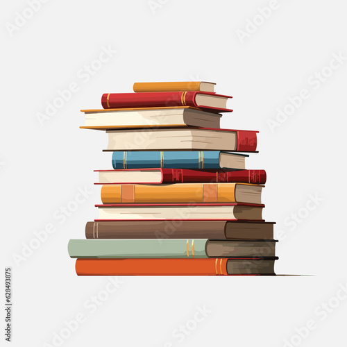 Stack of Books vector flat minimalistic isolated illustration